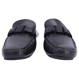 Salvatore Ferragamo-Salvatore Ferragamo Sardegna Driver Loafers in Black Leather-Black