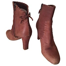 Dior Camel Leather Ankle Boots Camel