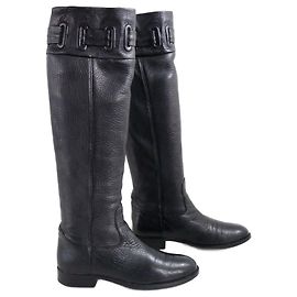 Hugo Boss Black Leather Boots Size 37 Black
