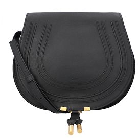 Borsa Chloé Marcie Medium Saddle Nera Nero