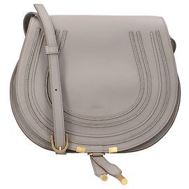 Chloé Marcie Medium Saddle Bag Grau Grau