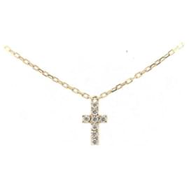 & Other Stories Collana croce Vivienne Couture in diamante K18YG in ottime condizioni D'oro
