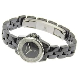 Chanel-Chanel J12 Reloj de pulsera XS para mujer de cuarzo con esfera de diamantes en cerámica/Acero inoxidable, Negro [usado] en excelentes condiciones-Negro