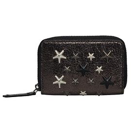 Monedero de cuero con tachuelas Jimmy Choo Negro