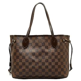 Louis Vuitton-Sac à main Louis Vuitton Damier Neverfull PM N51109 en cuir PVC marron en très bon état-Marron