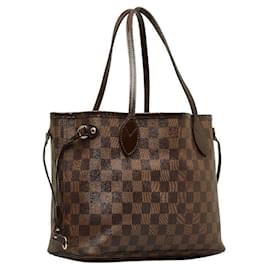 Louis Vuitton-Sac à main Louis Vuitton Damier Neverfull PM N51109 en cuir PVC marron en très bon état-Marron