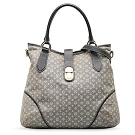 Louis Vuitton-Sac à main en toile et cuir Louis Vuitton Élegie M56698 en bon état-Gris