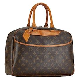 Louis Vuitton-Bolso de mano Louis Vuitton Monogram Deauville M47270 de cuero PVC marrón en muy buen estado-Castaño