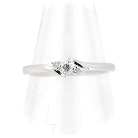 & Other Stories-Pre-owned K18WG Diamond Ring Size 6 in Great Condition-Silvery