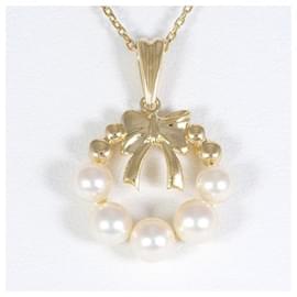 & Other Stories-K18 Yellow Gold Pearl Necklace in Excellent Condition-Golden