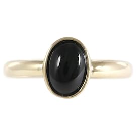 & Other Stories-K18 Yellow Gold Onyx Ring Size 9 in Excellent Condition-Golden