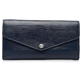 Louis Vuitton-Louis Vuitton Epi Leather Sarah Long Wallet M60585 in Very Good Condition-Blue