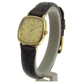 Longines-Longines 12Orologio da polso da donna al quarzo P Diamond, K18 giallo oro/Leather, Gold, [Usato] in ottime condizioni-D'oro