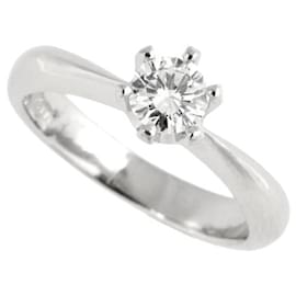 & Other Stories PT900 Anello semplice in platino con 0.325ct (D-VVS2-GD) Diamante - Dimensioni 7 Per donna in ottime condizioni Argento