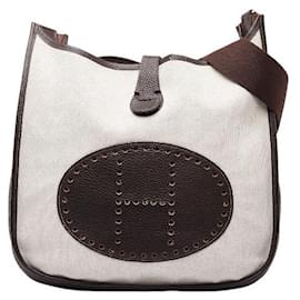 Hermès-Borsa a spalla Hermes Evelyne II PM in pelle Toile Ash in ottime condizioni-Beige