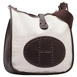 Hermès-Borsa a spalla Hermes Evelyne II PM in pelle Toile Ash in ottime condizioni-Beige