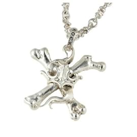 & Other Stories ROYAL ORDER W Collana con corona e ossa incrociate in argento sterling da donna, in ottime condizioni Argento