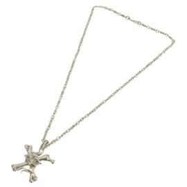 & Other Stories-ROYAL ORDER W Crown Necklace with Crossbones in Sterling Silver for Women in Great Condition-Silvery