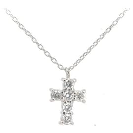 & Other Stories Collana in diamante Vendome Aoyama Cross 0,18 ct PT900/PT850 in platino in ottime condizioni Argento