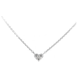 & Other Stories-Vendome Aoyama Diamond Necklace 0.10ct K18WG White Gold in Great Condition-Silvery