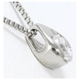 & Other Stories-PT900 Platinum PT850 Necklace with 0.276ct Diamond in Excellent Condition-Silvery