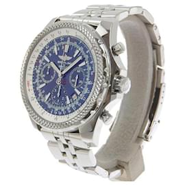 Breitling-BREITLING Bentley Men's Automatic Chronograph Watch with Blue Dial, Model A25362, in Stainless Steel in Excellent Condition-Blue