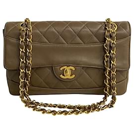 Chanel-Chanel CC Quilted Leather Shoulder Bag Leather Shoulder Bag in Very Good Condition-Brown