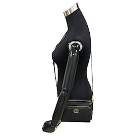 Dior-Sac à bandoulière Dior Caro Double Pouch en cuir S7431UBAE en excellent état-Noir