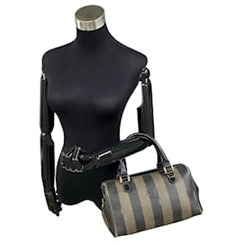 Fendi-Sac Boston Pequin Fendi Sac en toile-Marron