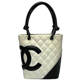 Chanel-Chanel Cambon Ligne Black Quilted Tote Bag Leather Tote Bag in Very Good Condition-Black