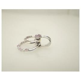 & Other Stories-K18WG Pink Sapphire Diamond Pendant 0.40 0.20 in Great Condition-Silvery