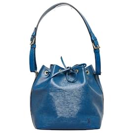 Louis Vuitton-Bolso de hombro Louis Vuitton Epi Petit Noe M44105 de cuero en buen estado-Azul