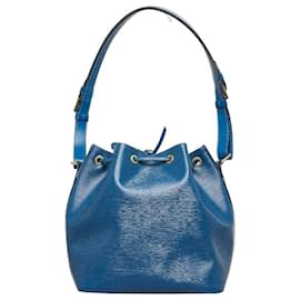 Louis Vuitton-Sac à bandoulière Louis Vuitton Epi Petit Noe M44105 en cuir en bon état-Bleu