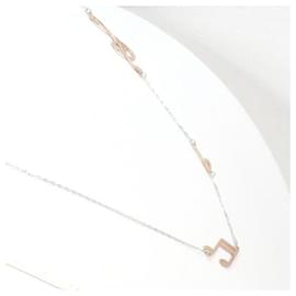 & Other Stories-K18 18 Carat White and Pink Gold Ladies' Necklace; Total weight approximately 5.3g, Length approximately 85cm  in Excellent Condition-Silvery