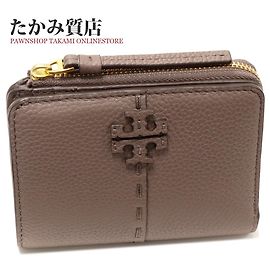 Tory Burch Silver Maple Bifold Wallet with Coin Pocket - New Condition in Pristine Brown