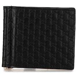 Gucci-Gucci Microguccissima Leather Compact Wallet 544478 in Great Condition-Black