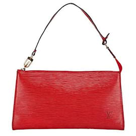 Louis Vuitton-Bolso de mano Louis Vuitton Epi Pochette Accessoire M52957 de cuero en muy buen estado-Roja