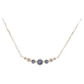 & Other Stories-K18YG Purple Stone Diamond Necklace in Great Condition-Golden