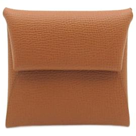 Hermès-Porte-monnaie en cuir Hermes Bastia 084800CK en excellent état-Marron