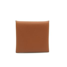 Hermès-Hermes Bastia Coin Pouch Leather Coin Case 084800CK in Excellent Condition-Brown