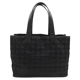 Chanel-Sac fourre-tout Chanel New Travel Line MM en toile A15991 en très bon état-Noir