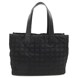 Chanel-Chanel New Travel Line Tote Bag MM Canvas Tote Bag A15991 in Very Good Condition-Black