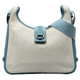 Hermès-Sac à épaule Hermes Sac Toile H-Bleu