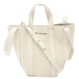 Balenciaga-Sac tote en toile Balenciaga Everyday XS North South 672793 en très bon état-Blanc