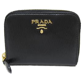 Prada-Prada Leather Zip Around Wallet Leather Coin Case 1MM268 in Great Condition-Black