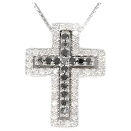 & Other Stories Collana in oro bianco K14 con diamante nero, 40 cm in ottime condizioni Argento