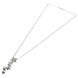 & Other Stories-Folli Follie Star Necklace with K18 White Gold and Diamond 0.02ct in Ball Chain (Pre-owned) in Excellent Condition-Silvery