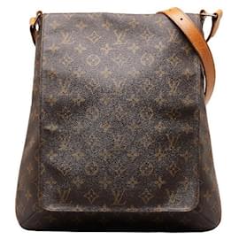 Louis Vuitton-Bolso de hombro Louis Vuitton Monogram Musette M51256 de cuero PVC marrón en muy buen estado-Castaño