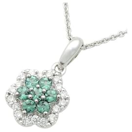 & Other Stories 0.20ct Melee Alessandrite e 0.11Collana con fiore e diamanti Melee da ct in carati di K18 Oro bianco in condizioni eccellenti Argento