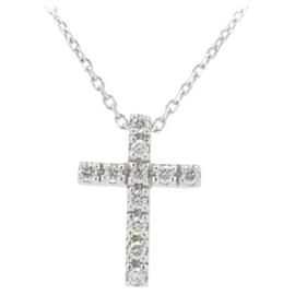 & Other Stories Collana croce in diamante in oro bianco 18K usata in ottime condizioni Argento
